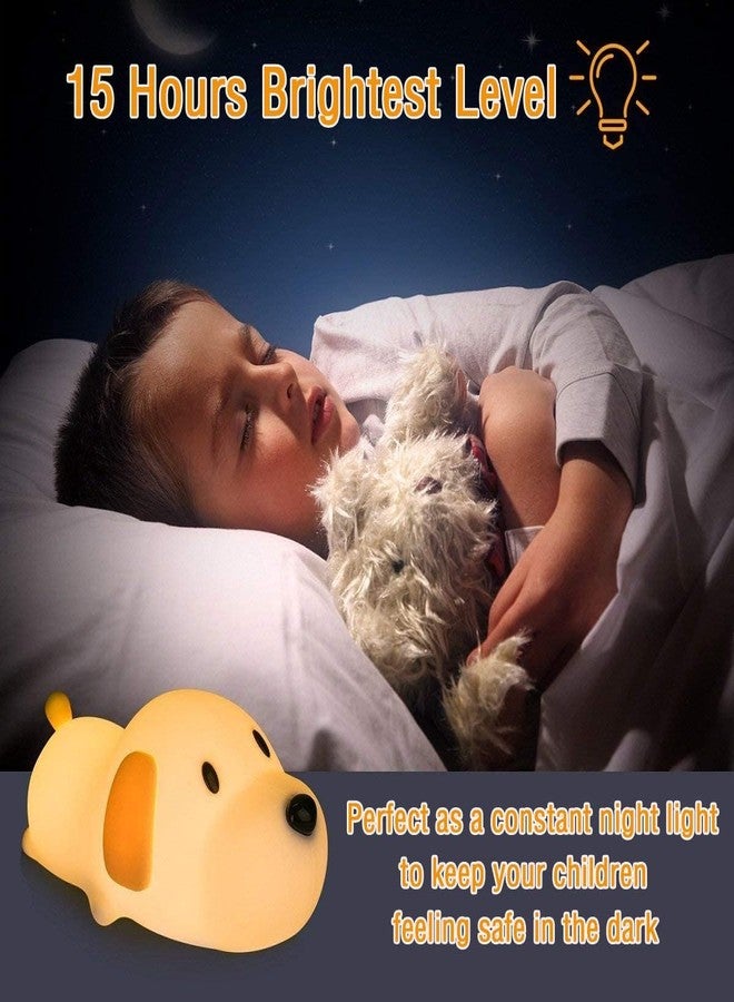 LITVERSE Puppy Night Light for Kids - Soft Silicone Animal Lamp with Rechargeable and Touch Control, Cute Squishy Bedside Lamp for Baby Room & Gifts (Multi Color) - Image 3